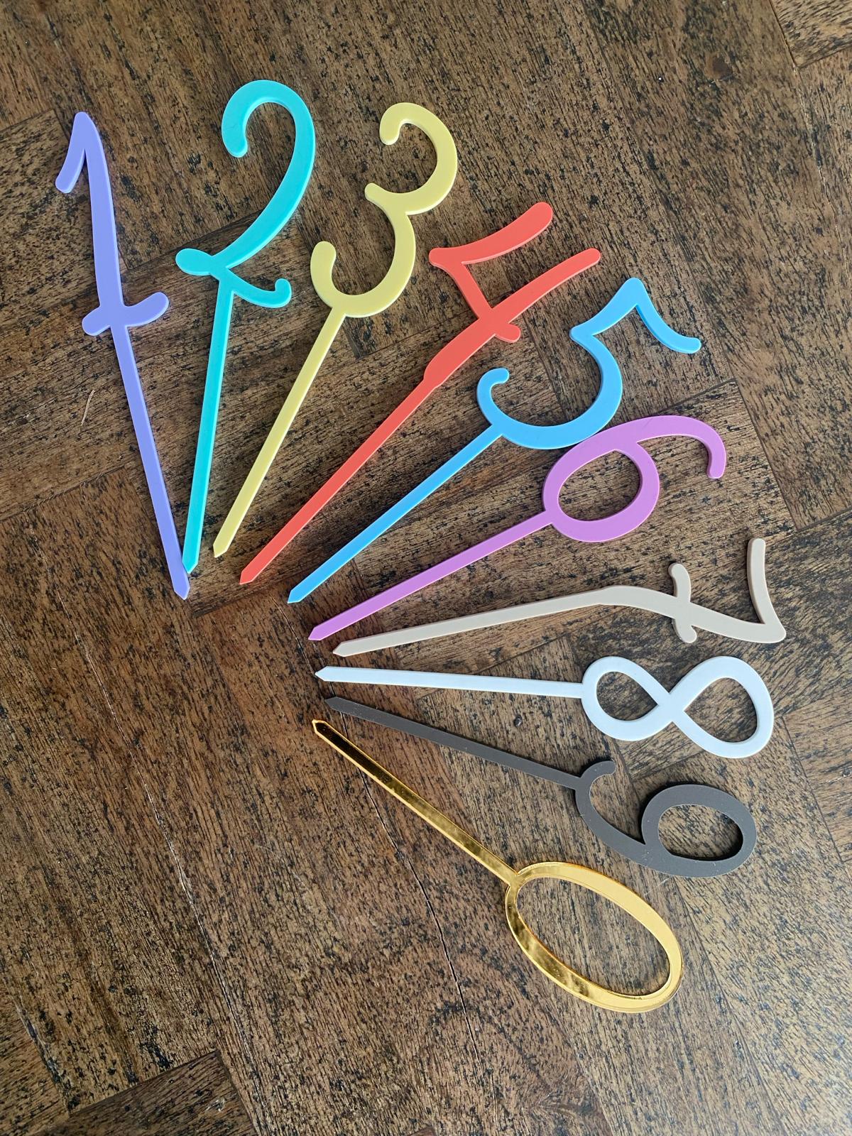 caketopper zahlenset, farbig