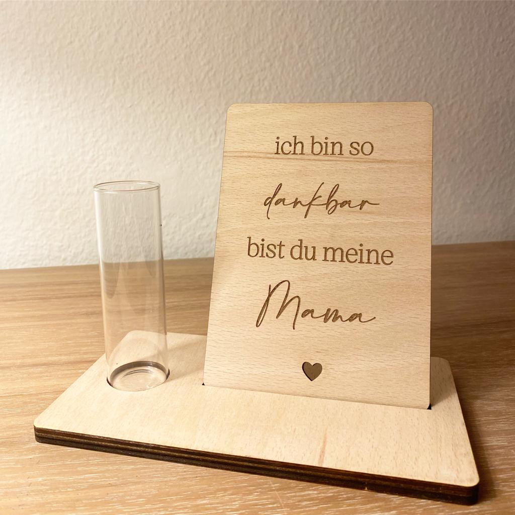 muttertag, kartenhalter mit vase