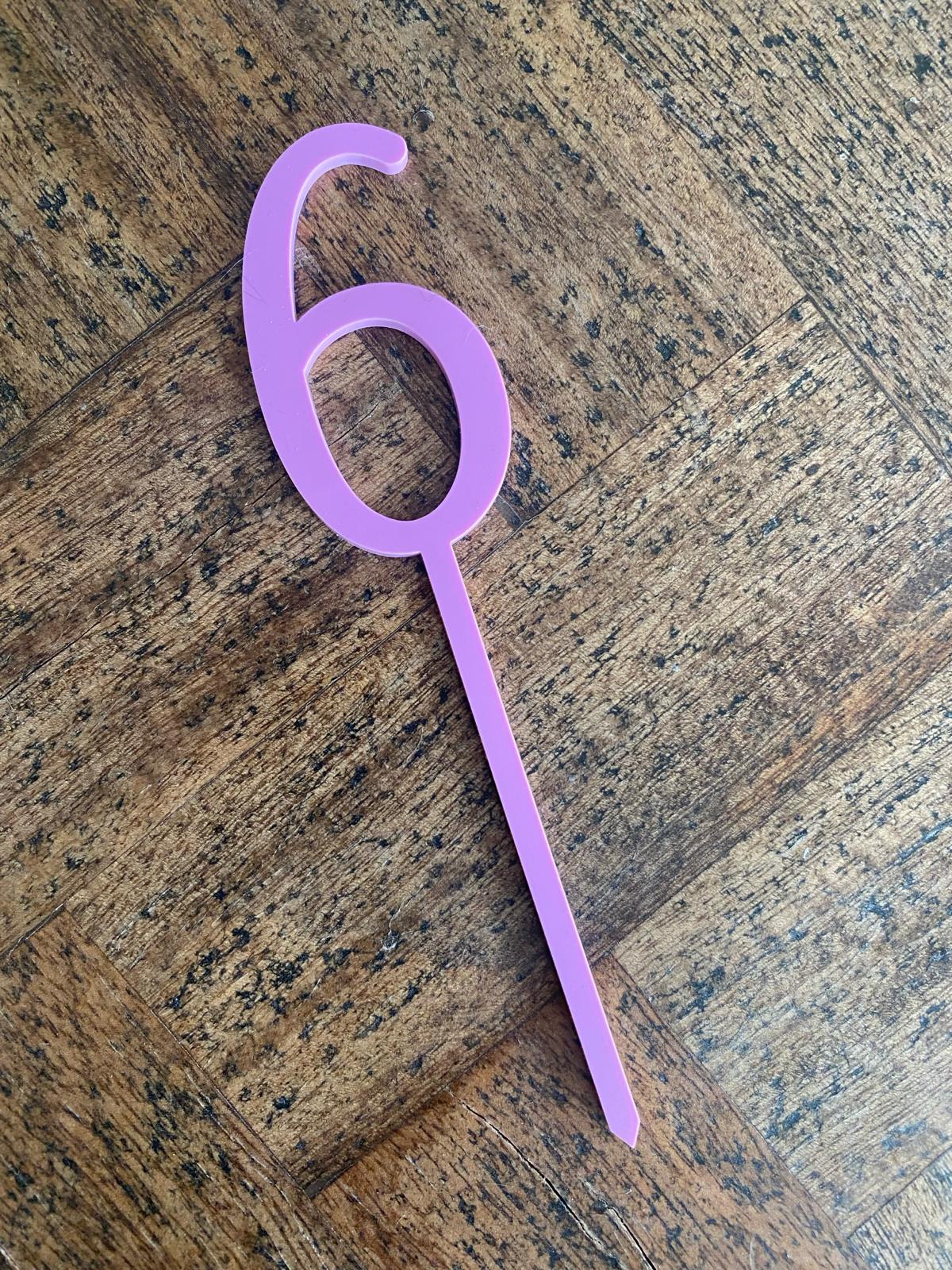 caketopper acryl zahlen farbig