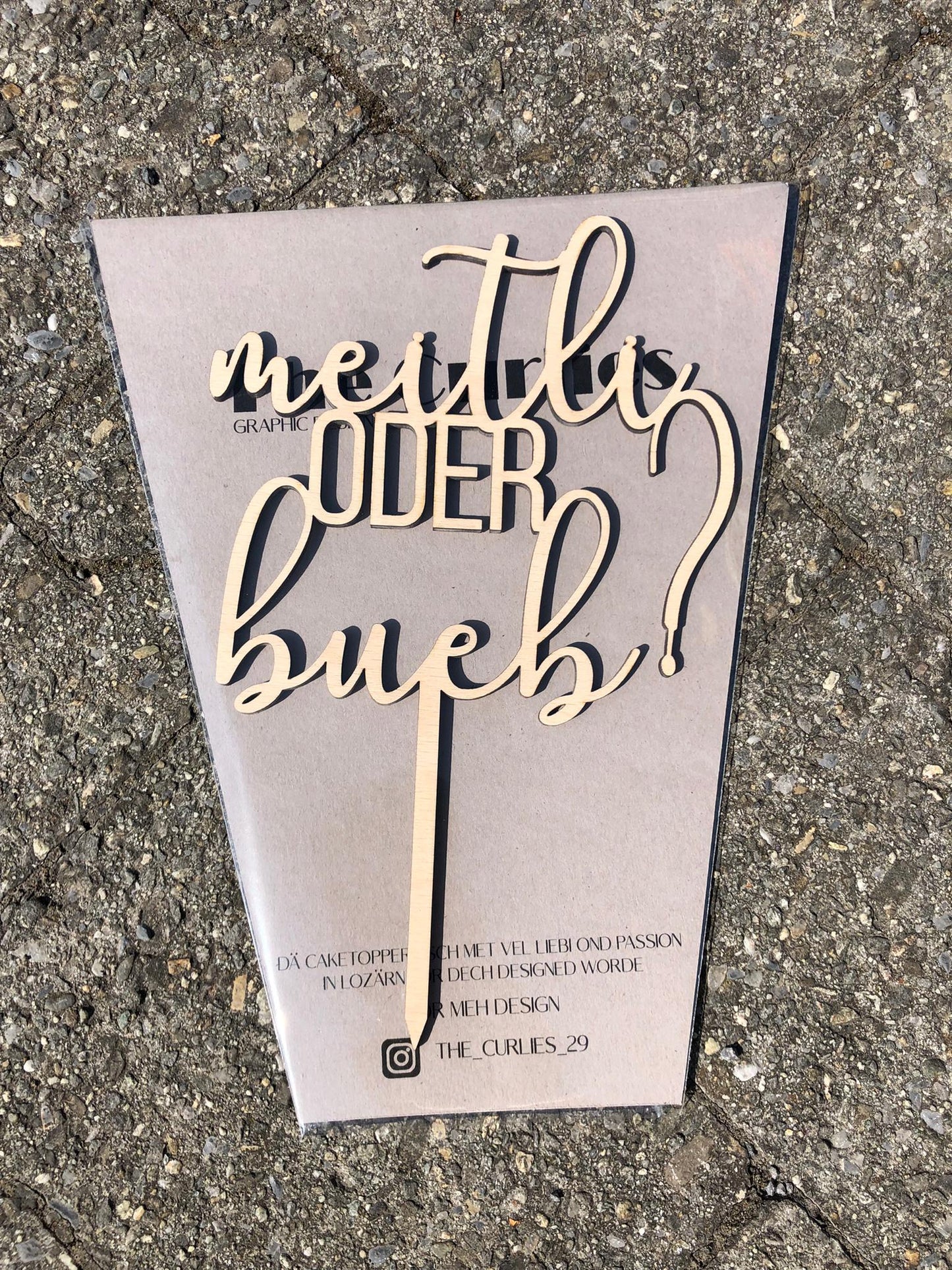 caketopper meitli oder bueb