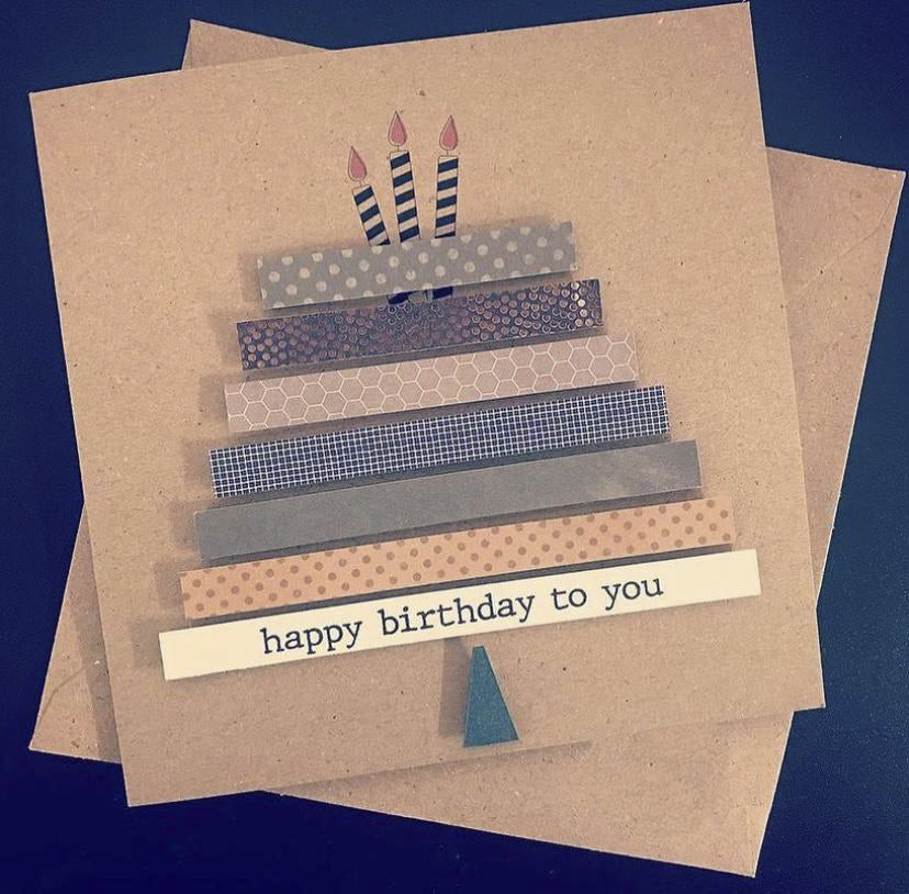 karte happy birthday cake