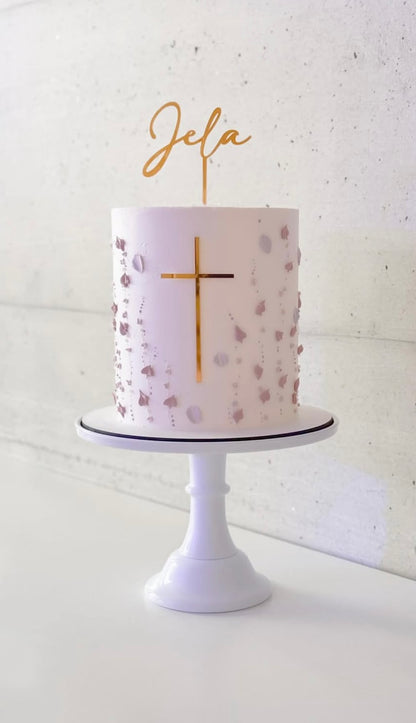 Caketopper Taufe elegant aus Acryl