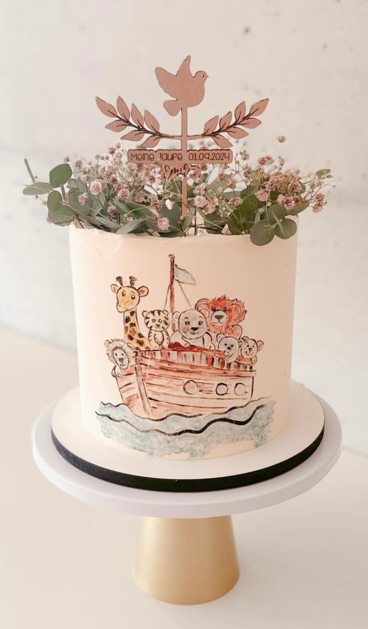 Caketopper Taufe Taube