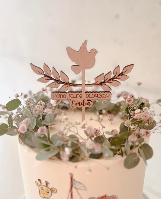Caketopper Taufe Taube
